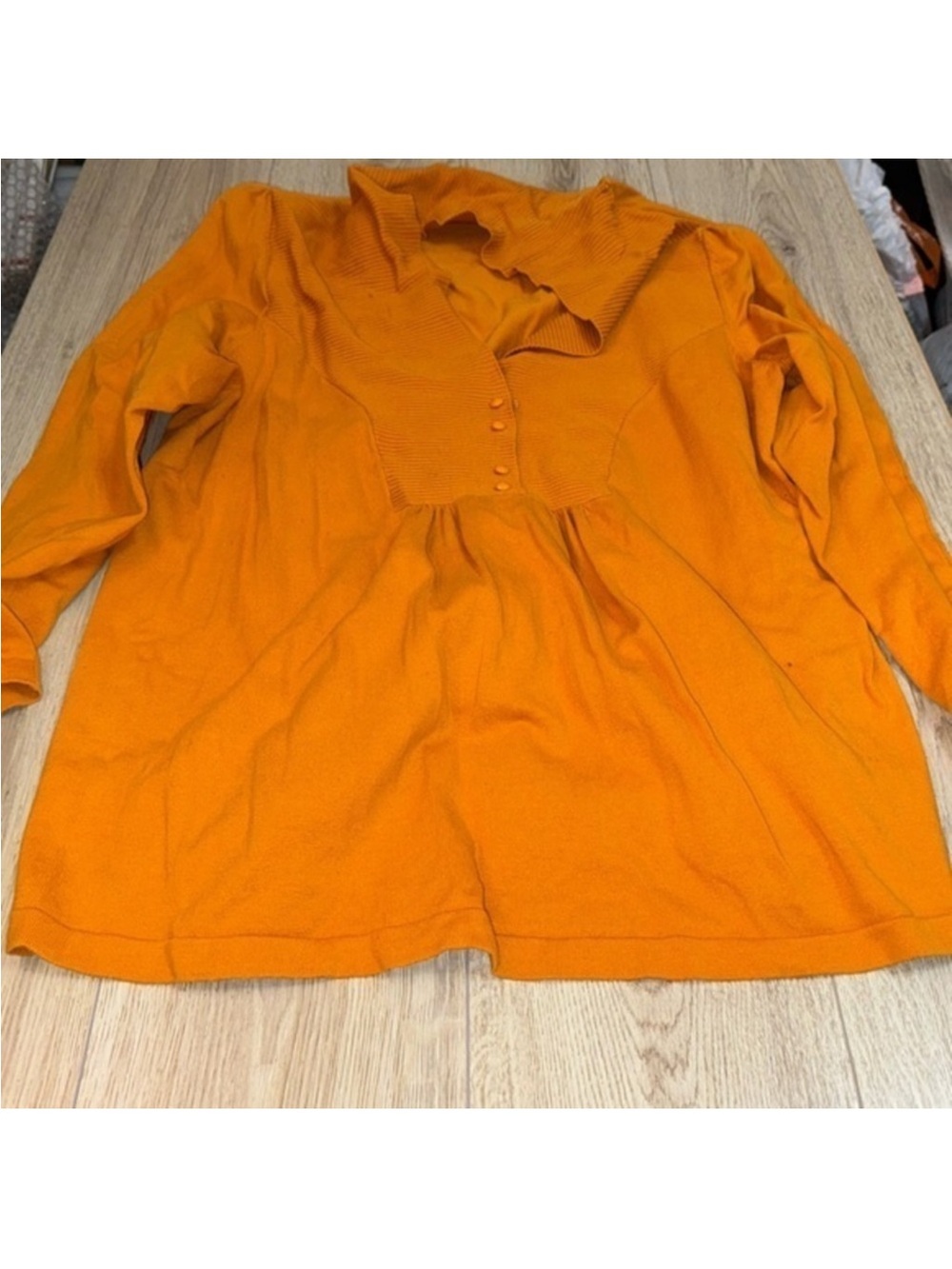 Lane Bryant Orange Long Sleeve Scoop-Neck Tee shirt top